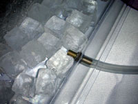 Ice cubes in the Vodka Luge ice Tray