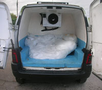 Refrigerated van for transporting Ice Sculptures