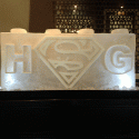 Lego block with Supoerman logo Ice Sculpture from Passion for Ice