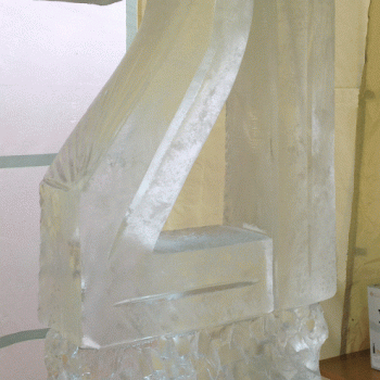 Side angle of a 21-shaped Vodka Luge from Passion for Ice