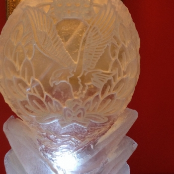 close-up Army Air Corp Badge Vodka Luge from Passion for Ice