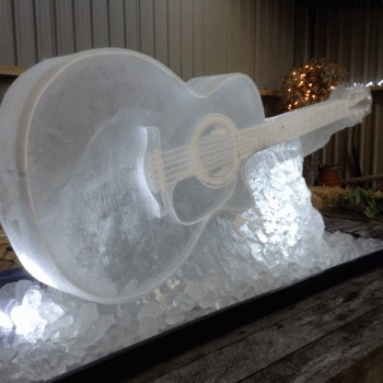 Side angle of Acoustic Guitar Vodka Luge from Passion for Ice for Jodie Murphy