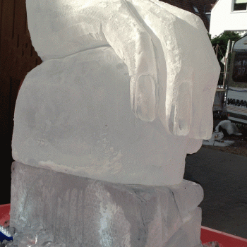 Back view of Hand and Nails Vodka Luge from Passion for Ice