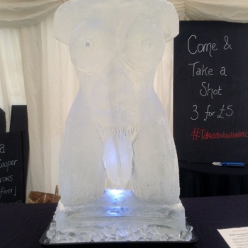 Full frontal Hermaphrodite Vodka Luge from Passion for Ice