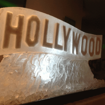Glamourus Holywood sign Vodka Luge from Passion for Ice