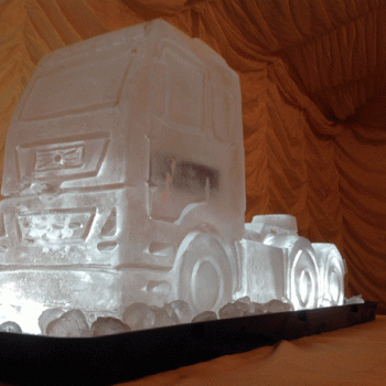 Front view of a Lorry Vodka Luge from Passion for Ice