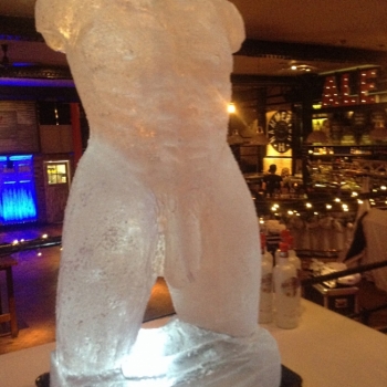 right side view of Frontal short of Male Torso Vodka Luge from Passion for Ice