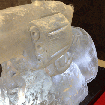 Side view of Wild West Revolver Vodka Luge from Passion for Ice