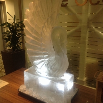 Side view of Swan Vodka Luge from Passion for Ice
