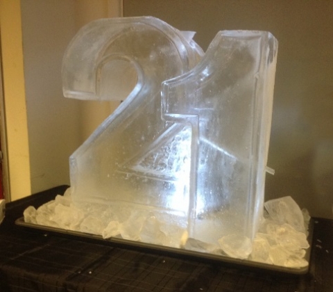 A "21" Half-size Vodka Luge from Passion for Ice