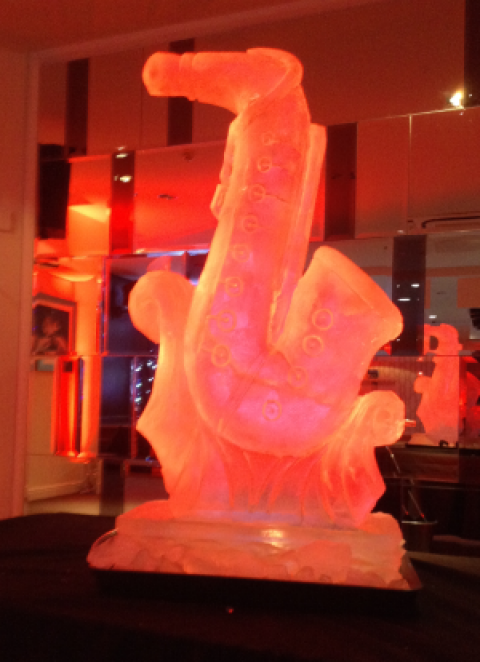 Speakeasy Saxophone Vodka Luge from Passion for Ice