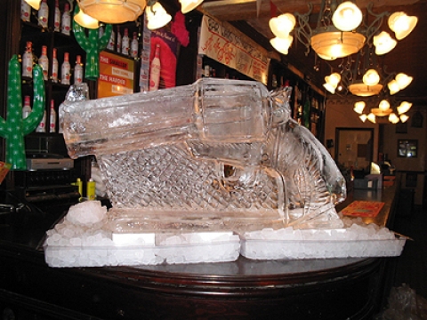Gun slinger's Wild West revolver Vodka Luge from Passion for Ice