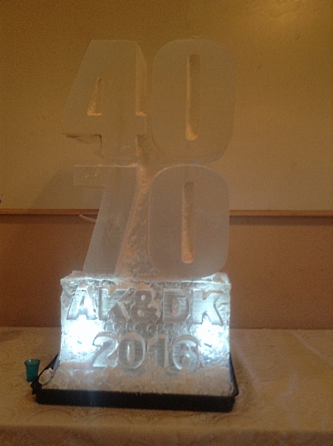 Initials AK and DK Vodka Luge from Passion for Ice