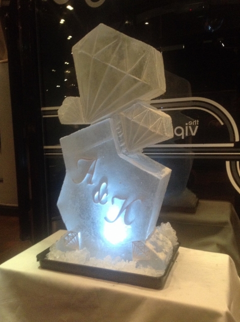 Diamonds with initials Vodka Luge from Passion for Ice