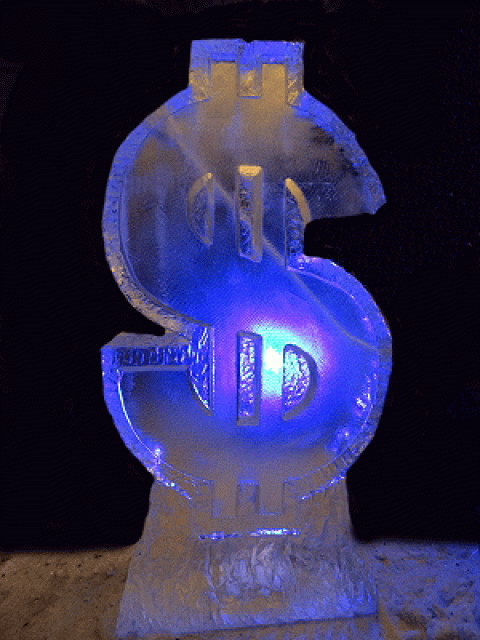 Dollar Symbol Vodka Luge (number Two) from Passion for Ice