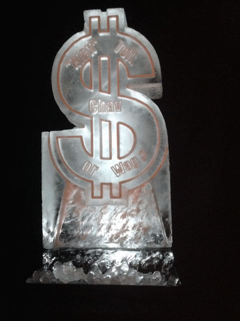 Dollar Symbol Vodka Luge (number One) from Passion for Ice