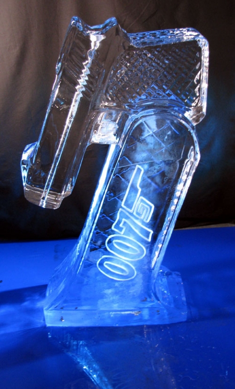 Walther PPK gun Vodka Luge from Passion for Ice