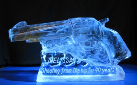 Wild West Hand Gun Vodka Luge from Passion for Ice