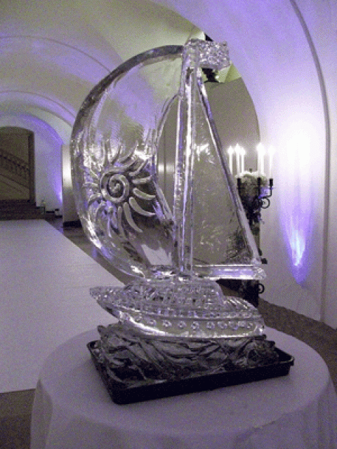 Sailing Boat Ice Sculpture from Passion for Ice