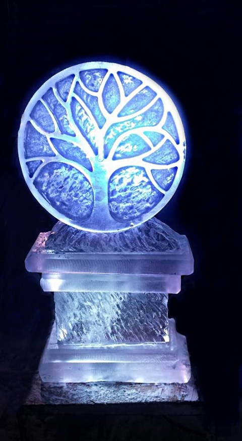 Silver Tree ice melt ice sculpture from Passion for Ice