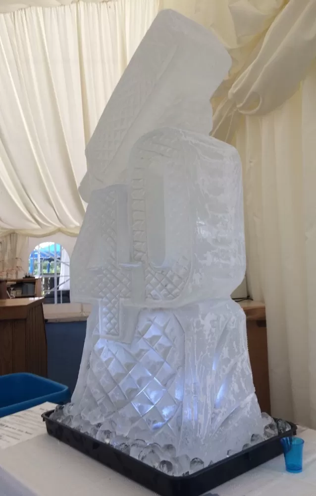 Side view of 40 with Bottle Vodka Luge from Passion for Ice
