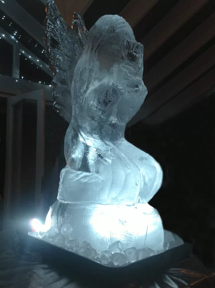 side viw of an Angel Vodka Luge  by Passion for Ice