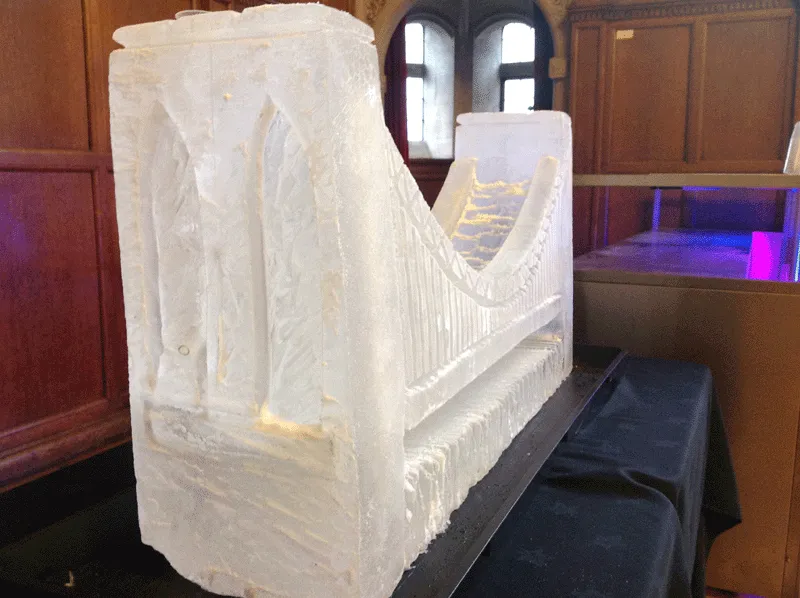 Side view of Brooklyn Bridge Vodkla Luge from Passion for Ice