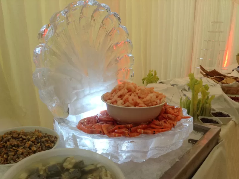 Two Half-size - Clam Shell Ice Sculpture from Passion for Ice