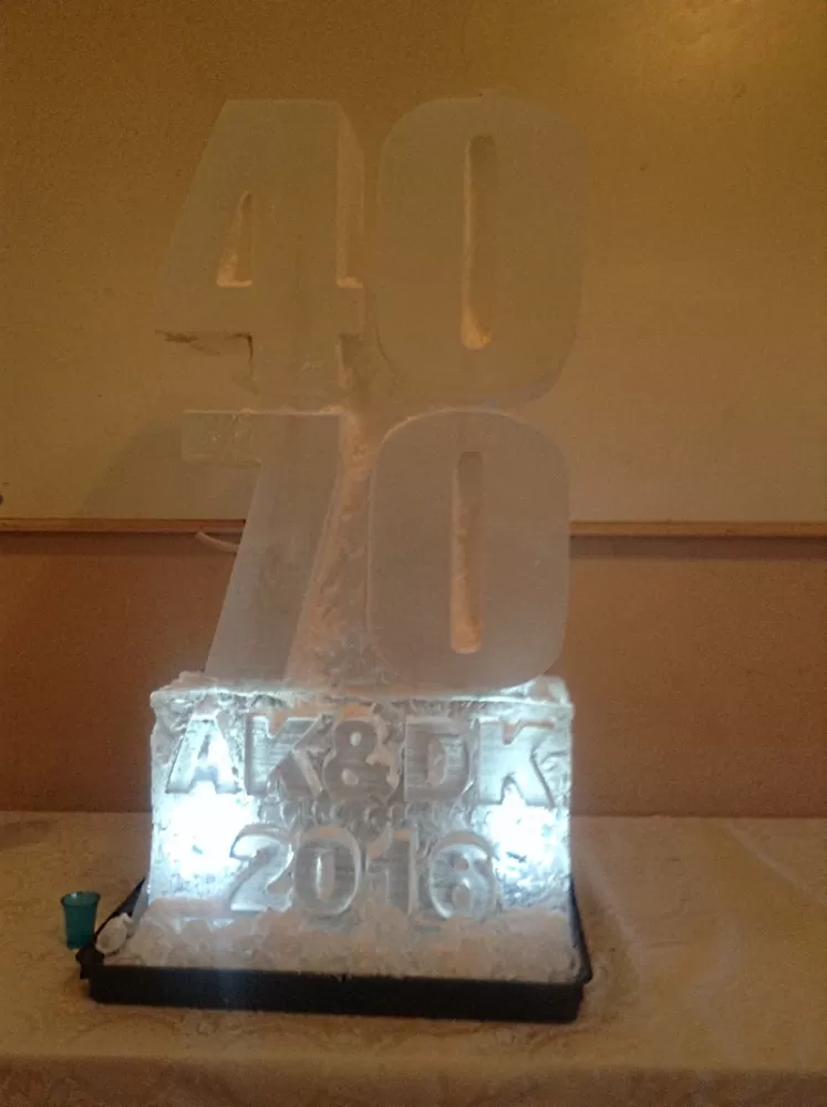 Initials AK and DK Vodka Luge from Passion for Ice