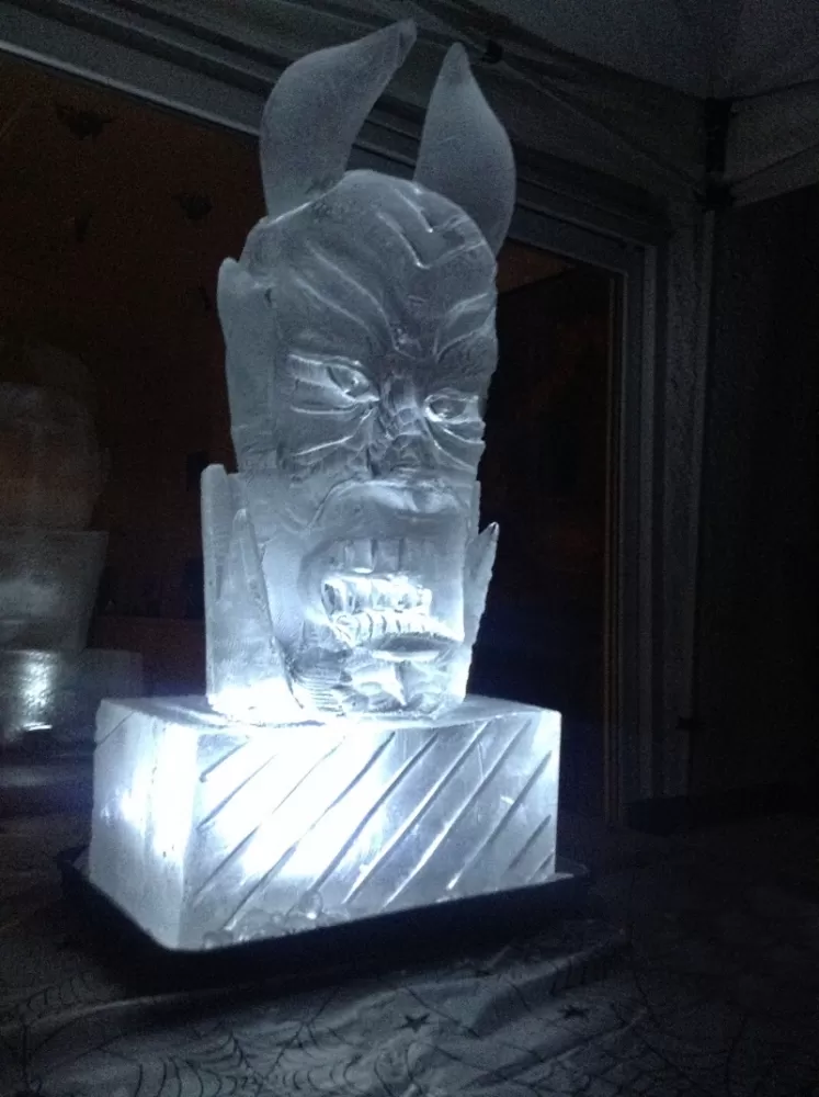 Angled view of Demon-4 Vodka Luge from Passion for Ice