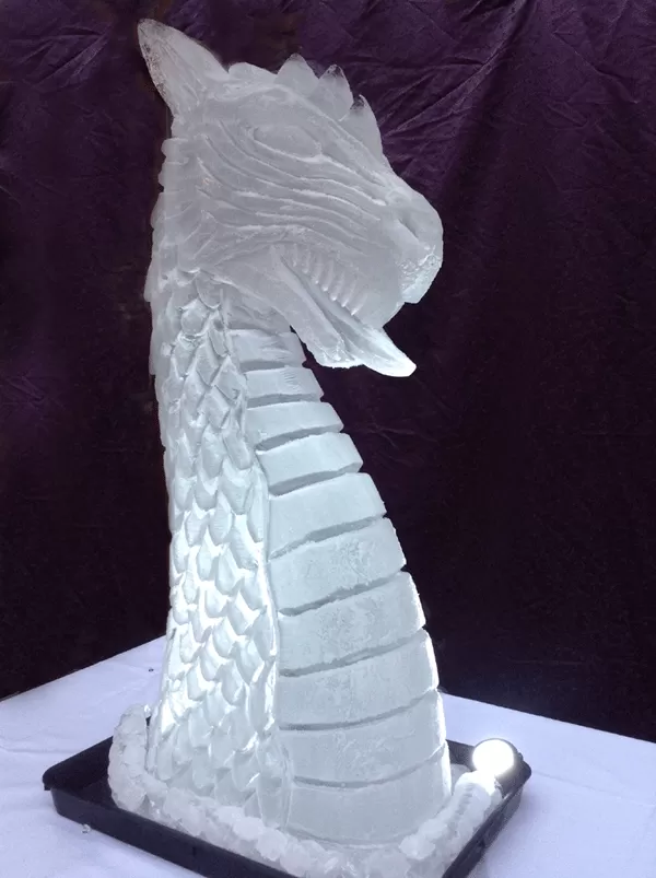 Side view of Dragon's Head Vodka Luge from Passion for Ice