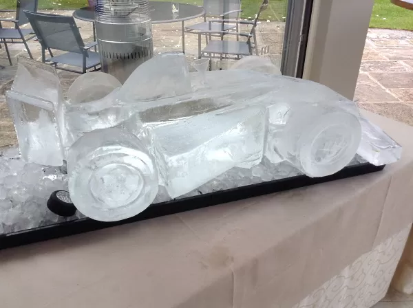 F1 racing car Vodka Luge from Passion for Ice side view