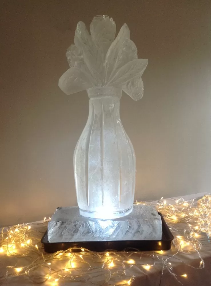 Flowers in a vase Vodka Luge from Passion for Ice