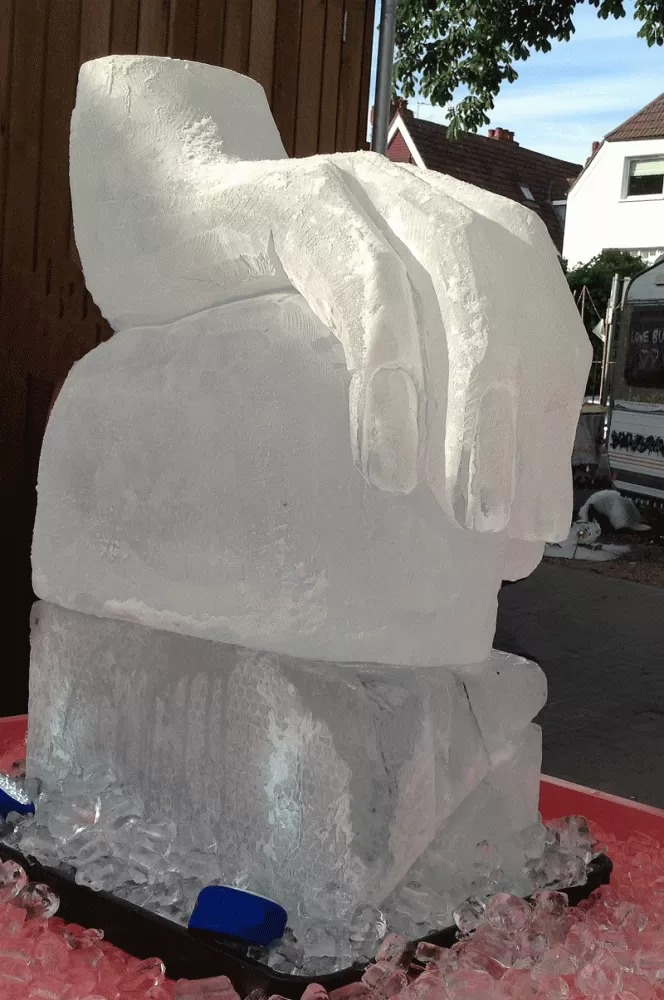 Back view of Hand and Nails Vodka Luge from Passion for Ice