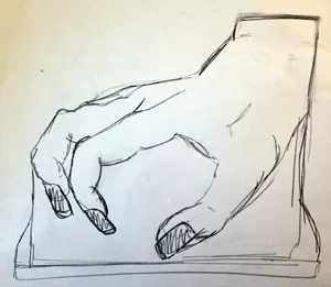 Hand and nail drawing by Ellie Wadman