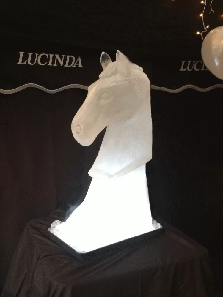 Horse Head Vodka Luge from Pasison form Ice