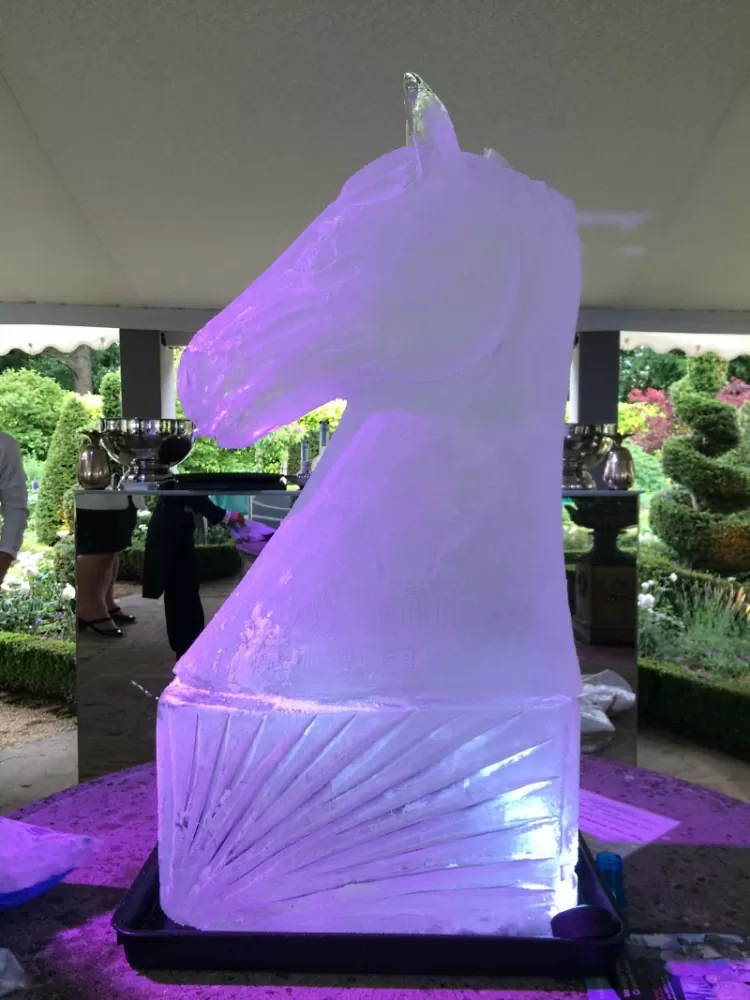 Thoroughbred Racing Horse Head Vodka Luge from Passion for Ice