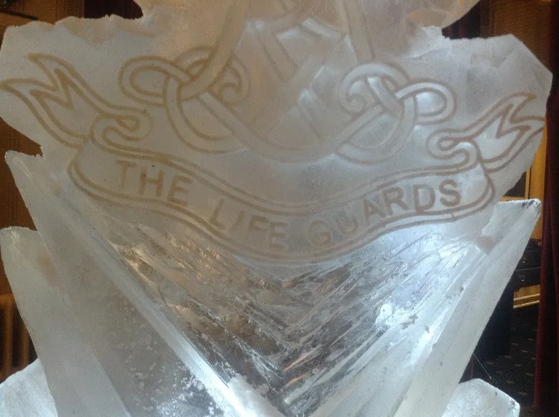 Close-up of the Life Guards Vodka Luge from Passion for Ice