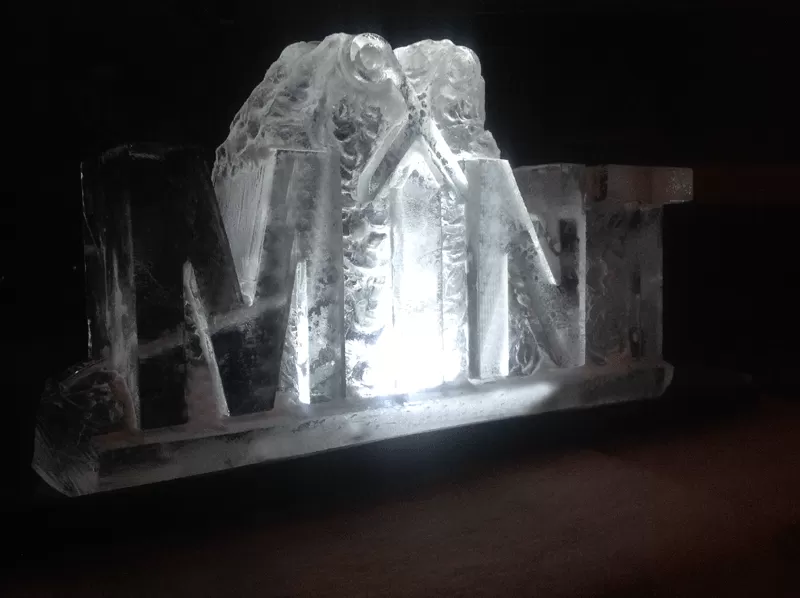 Side view of MINT Hairdressers Vodka Luge from Passion for Ice
