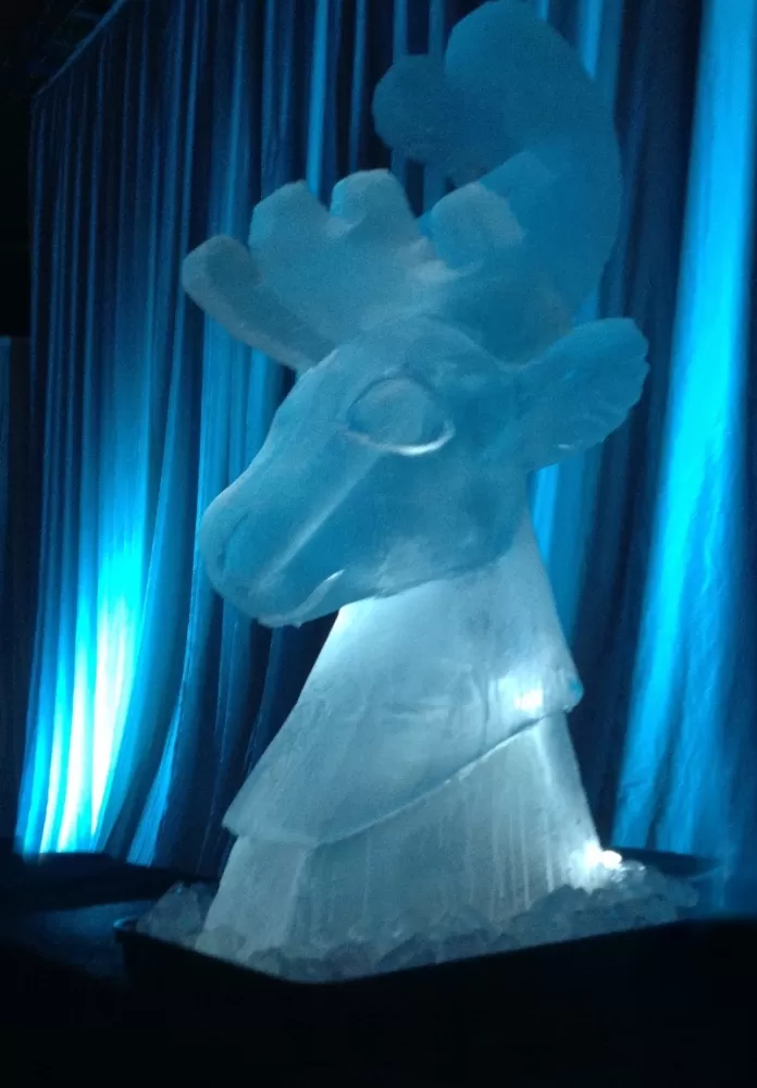 Reindeer Bust Vodka Luge from Passion for Ice