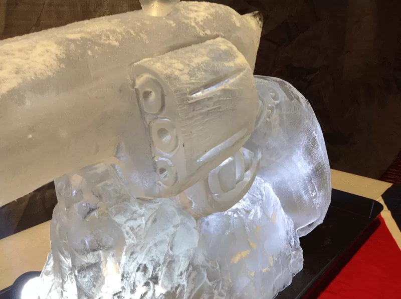 Side view of Wild West Revolver Vodka Luge from Passion for Ice