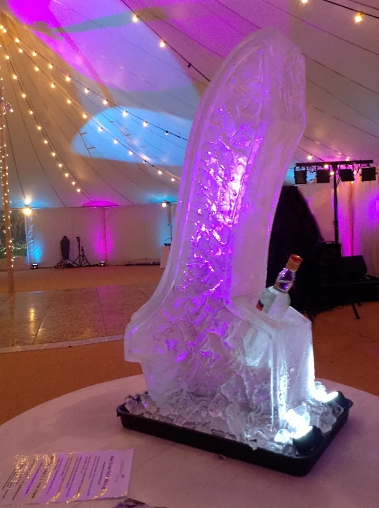 rear view of the Ski Jump Vodka Luge from Passion for Ice