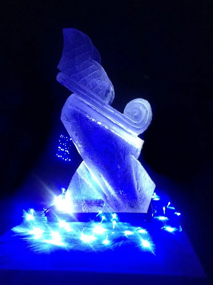 Side view of Winter Wonderland Sleigh Vodka Luge from Passion for Ice