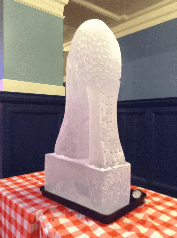 Rear view of Chunky style stiletto heel Vodka Luge from Passion for Ice