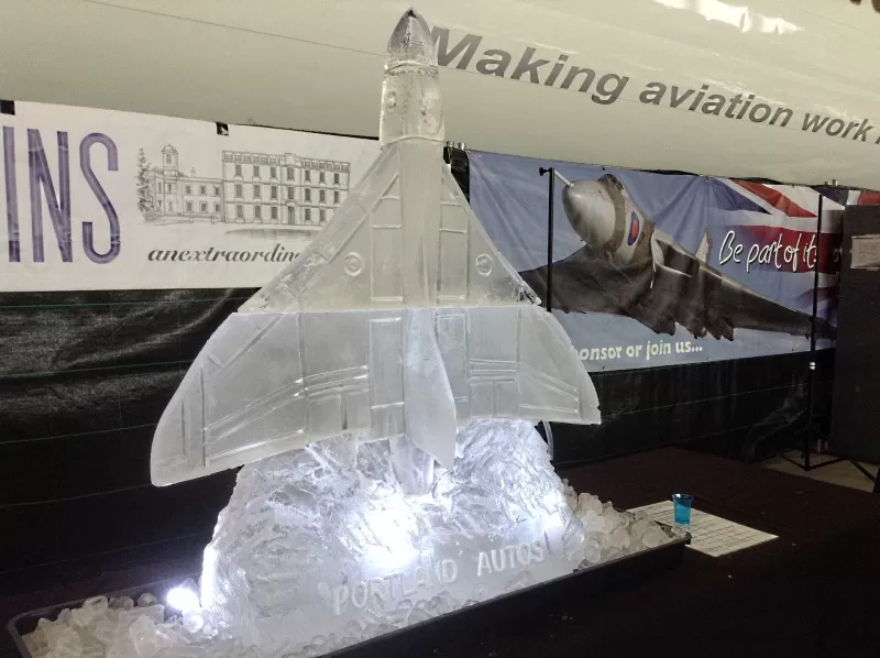 Side view of Vulcan Bomber Vodka Luge from Passion for Ice