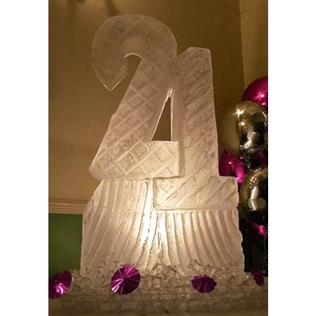 Number 21  hand-carved Ice Sculpture from Passion for Ice