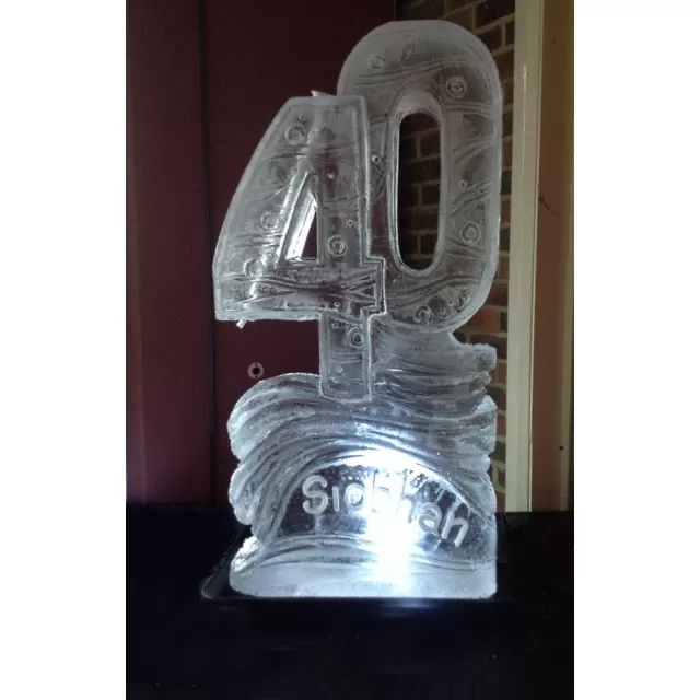 40 with name carved in the base Vodka Luge from Passion for Ice