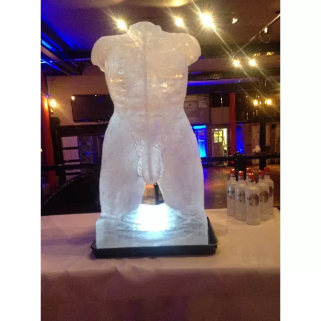 Frontal short of Male Torso Vodka Luge from Passion for Ice