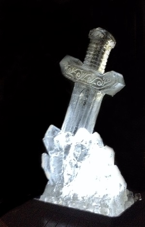 Ice sculpture for Wedding - a Sword in the stone from Passion for Ice