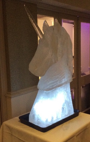 Ice sculpture for Wedding - a Unicorn from Passion for Ice